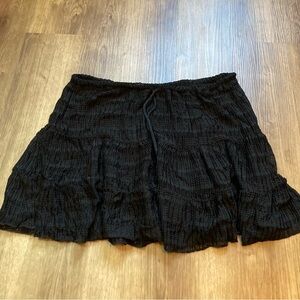 Pacific Beach Black Open-Weave Cover-up Skirt